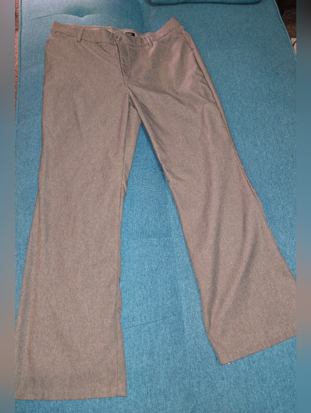 Lee Pants Womens 18M Gray Regular Fit Mid Rise Trouser Flex Motion Stretch 38x32